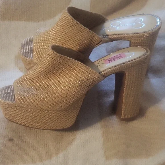 NEW Jessica Simpson Woven Platform High Heel Summer Mule Sandals 🤎 - Picture 4 of 7
